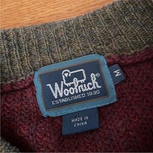 🍷Vintage Woolrich Wool Henley Knit Burgundy Sweater🍷